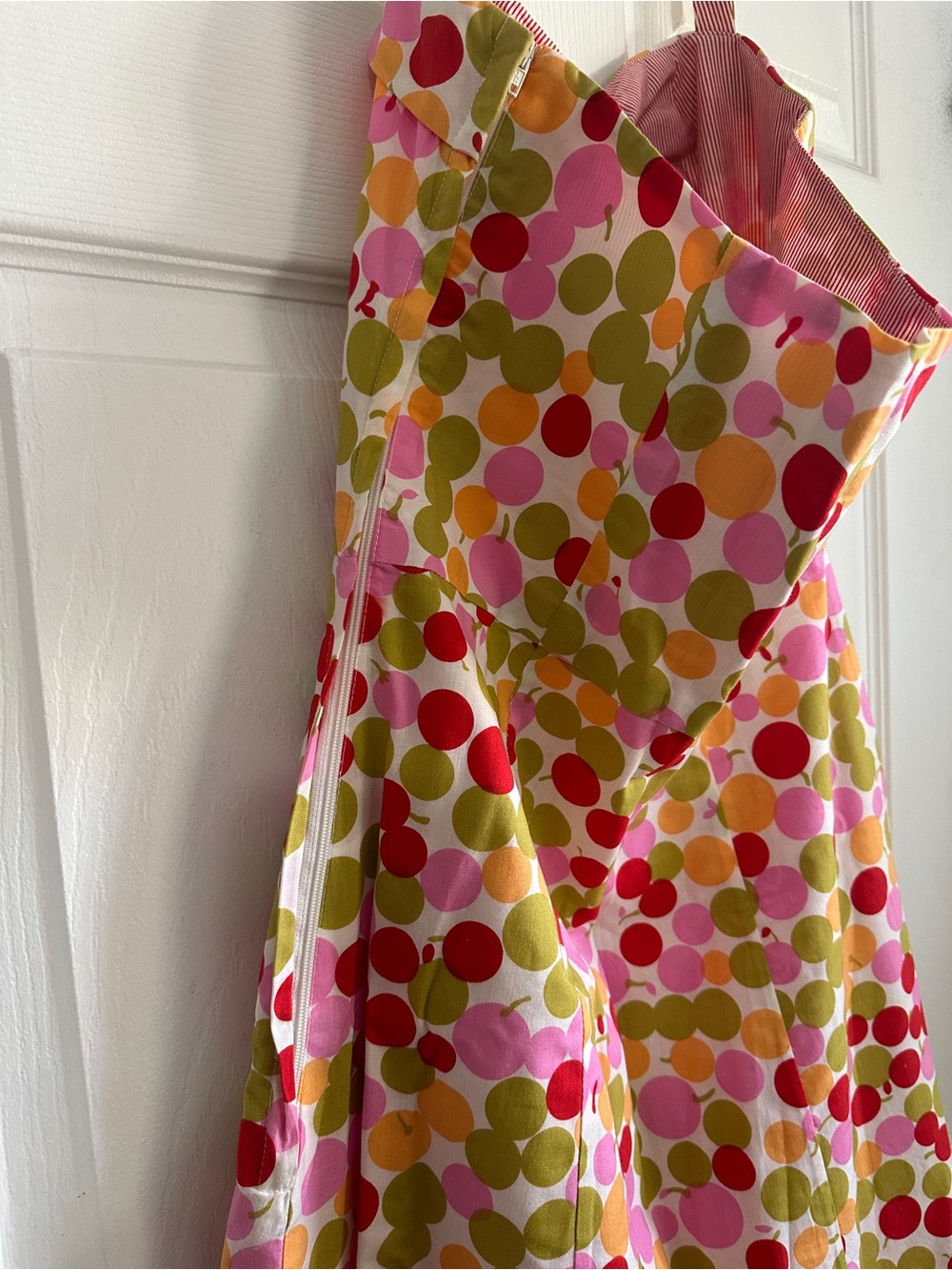 Vintage B. Moss Rory Gilmore Polka Dot Halter Dress in Pink, Green & Red - Picture 7 of 10